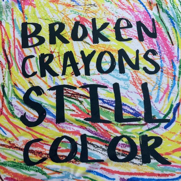 Unisex Broken Crayons Still Color Printed Long Sleeve Hoodie Size M - Picture 3 of 5